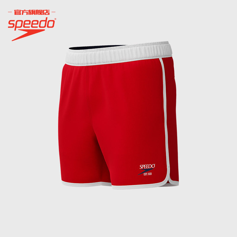 Speedo/速比涛 复古系列海边休闲红本命年男16英寸沙滩裤2025年新,淘宝优惠券,粉丝福利购,淘宝优惠卷