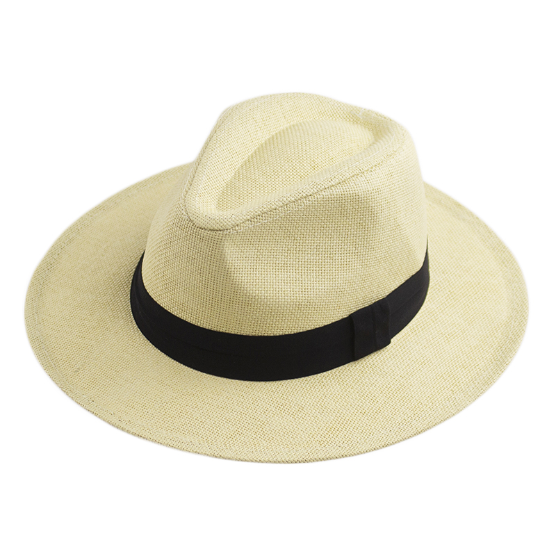 夏天男士大沿礼帽户外太阳帽遮阳帽沙滩帽凉帽加密草帽子防晒休闲