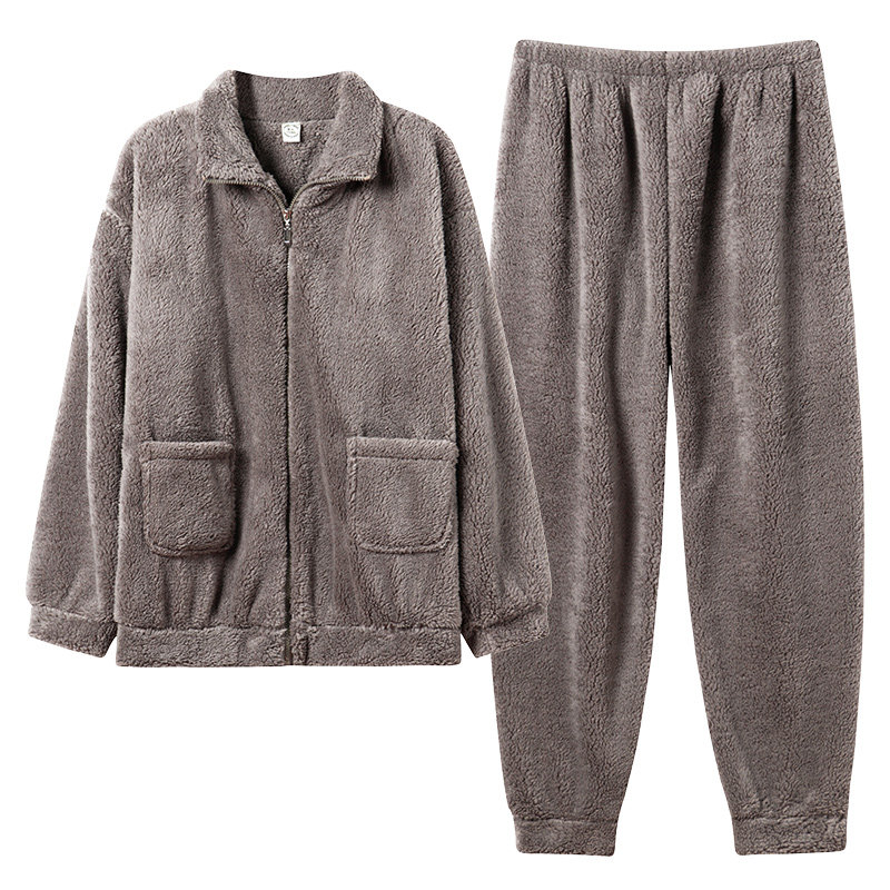 中年人情侣睡衣冬季珊瑚绒加厚保暖爸爸妈妈法兰绒秋冬款男女套装,淘宝优惠券,粉丝福利购,淘宝优惠卷
