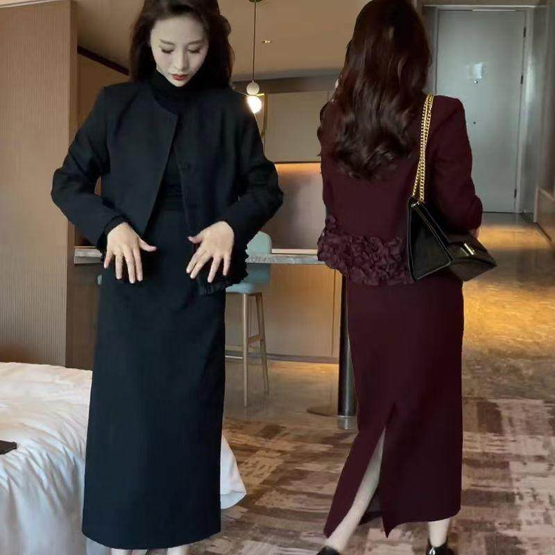 2025年秋冬网红新款时尚洋气精致气质小香风花边外套半身裙套装女,淘宝优惠券,粉丝福利购,淘宝优惠卷