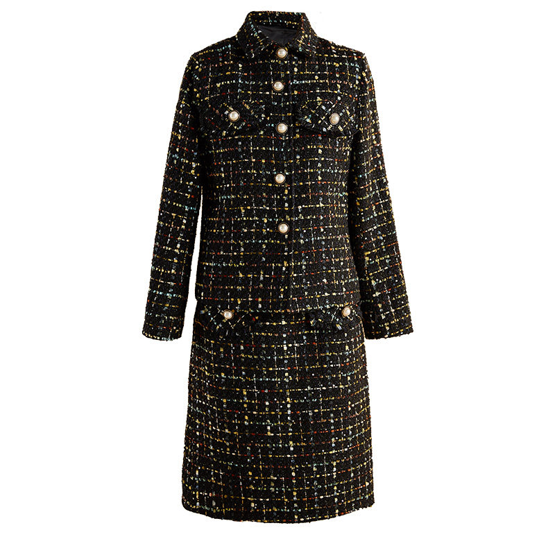 小香风粗花呢套装裙秋冬2025时尚洋气修身显瘦外套半身裙两件套女,淘宝优惠券,粉丝福利购,淘宝优惠卷