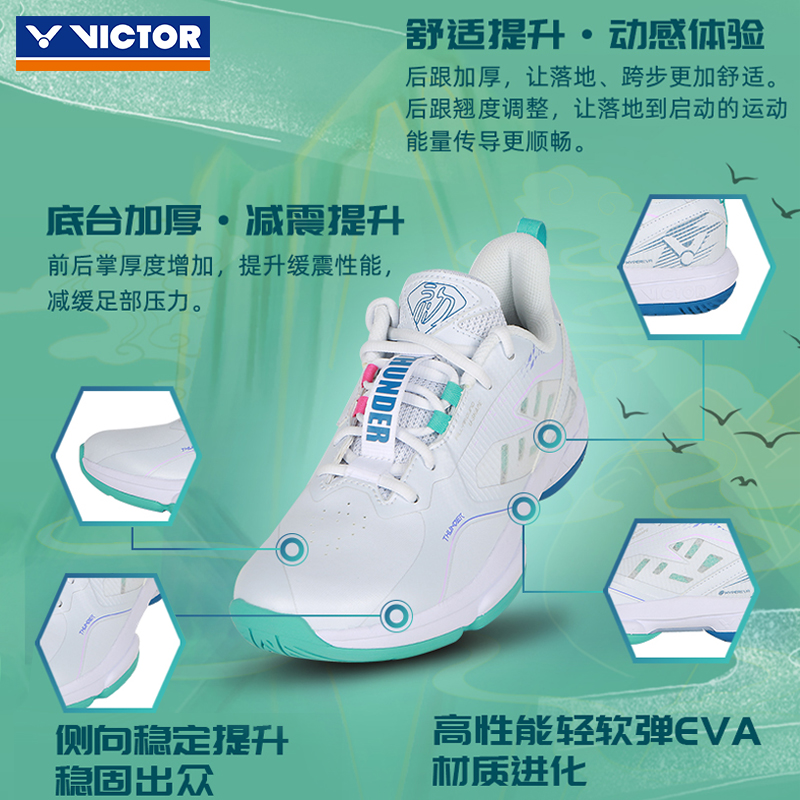  victor笨笨鱼羽毛球鞋