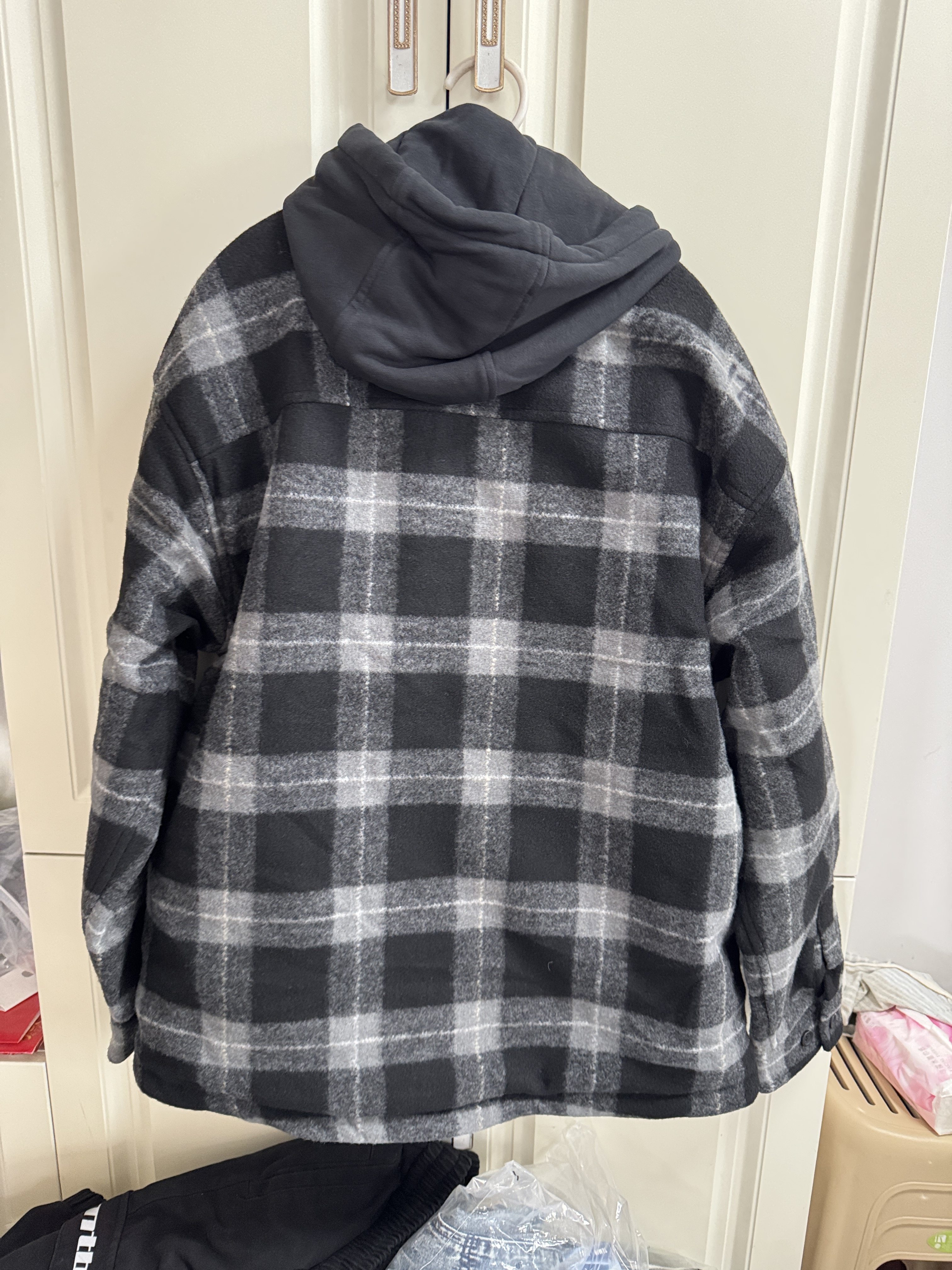 美特斯男装外套冬季加厚仿呢子夹棉连帽格子保暖棉服上衣宽松棉衣,淘宝优惠券,粉丝福利购,淘宝优惠卷