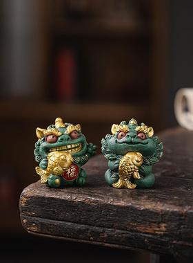 国潮锦鲤招财貔貅摆件文创年年有鱼好运生日礼物家居客厅桌面装饰