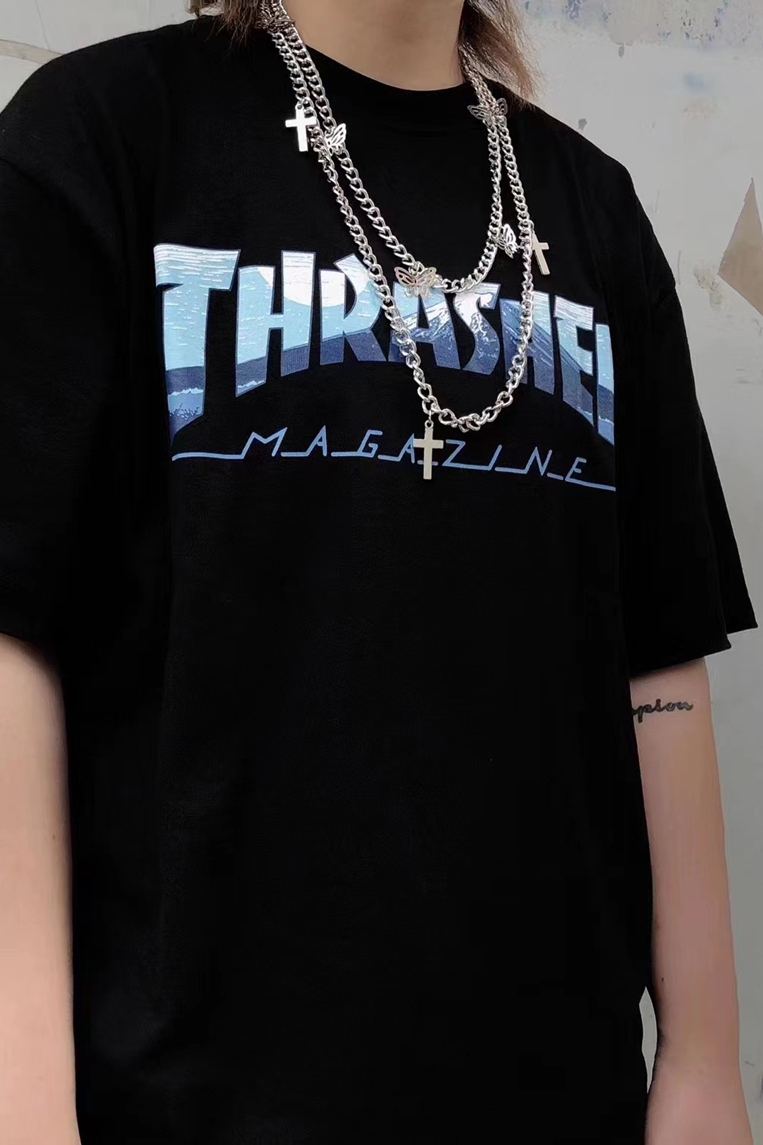 【海神】Thrasher 2020ss日版富士山海浪火焰短袖T恤Tee - 图0