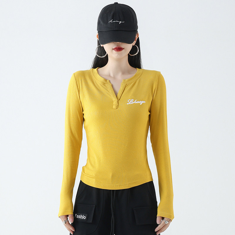 2025秋冬长袖广场舞服装时尚V领运动上衣健身跳操T恤休闲人棉透气,淘宝优惠券,粉丝福利购,淘宝优惠卷