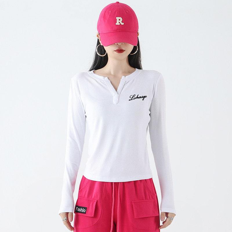 2025秋冬长袖广场舞服装时尚V领运动上衣健身跳操T恤休闲人棉透气,淘宝优惠券,粉丝福利购,淘宝优惠卷