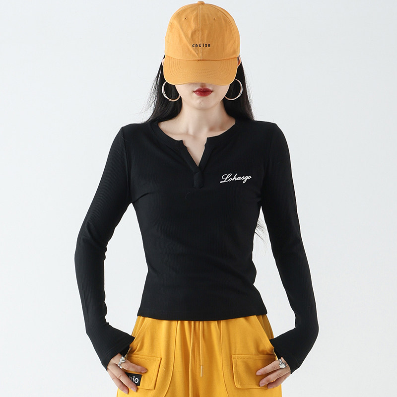 2025秋冬长袖广场舞服装时尚V领运动上衣健身跳操T恤休闲人棉透气,淘宝优惠券,粉丝福利购,淘宝优惠卷