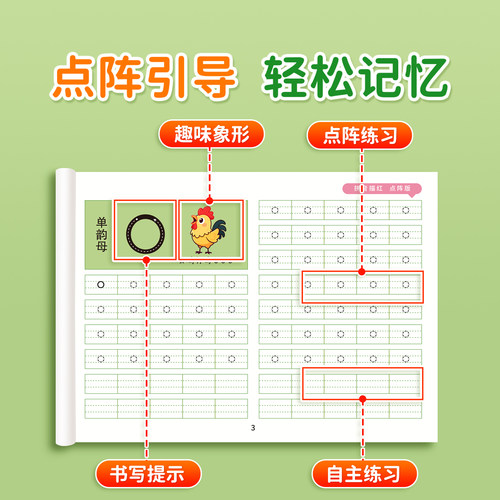 拼音练字帖幼小衔接每日一练幼儿园字帖描红本幼儿字母声母韵母拼读训练中班学前班大班练习册教材全套一年级儿童幼升小一日一练 - 图2