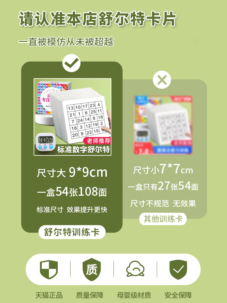 舒尔特方格专注力训练注意力训练卡全套10岁幼儿教具孩子耐心神器-图0