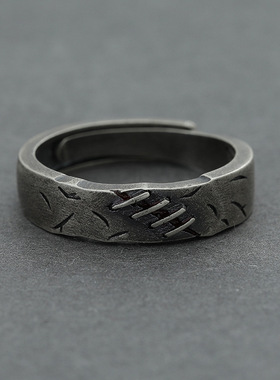 原创设计《伤疤》戒指男女款潮款小众开口食指戒情侣对戒个性尾戒