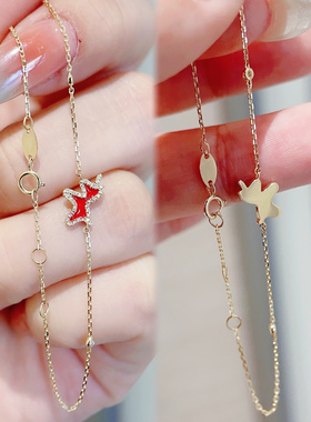 生肖马上有钱红色手链小马吊坠项链女款高级感轻奢本命年锁骨颈链