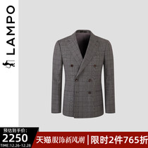 LAMPO Blue Leopard mall with the same mens suit suit on a business manmade wool suit jacket