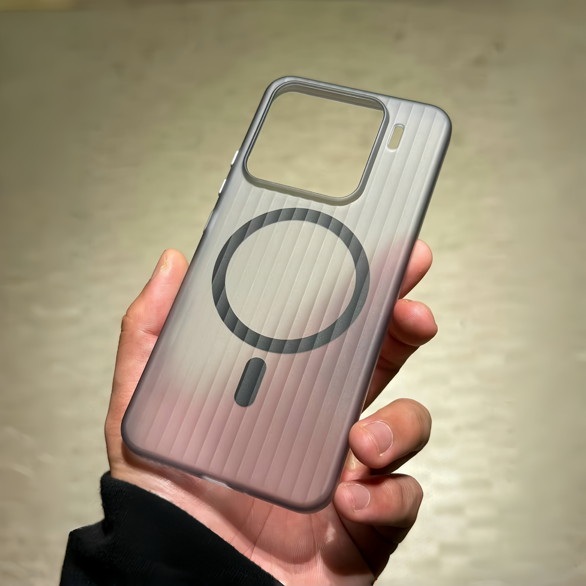 高级感PC瓦楞条纹适用K90/K80至尊版小米17/15/14手机壳11Ultra红米K60高清透亮13T透明PRO光栅K70硬磁吸大孔 - 图0