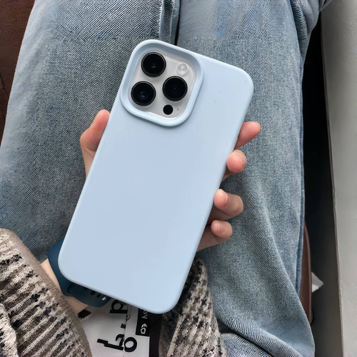 Baby奶蓝色ins真液态硅胶适用三星S25手机壳24FE/21+简约22/23Ultra防摔NOTE20软糯冷淡风保护套 - 图3