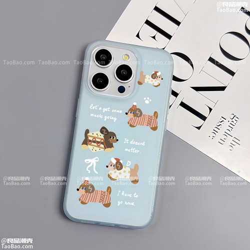 磨砂曼波绿色腊肠狗适用三星S25/S24手机壳23Ultra可爱22情侣s21fe超薄S20+/Note20男女S10/9可爱A53/A54/A55 - 图1