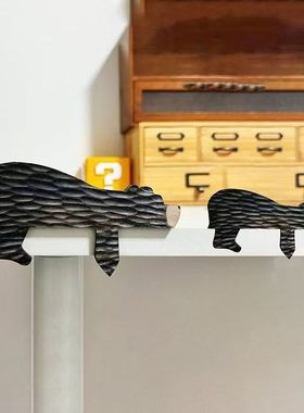 北欧ins风门顶有只小熊创意动物门上摆件木质装饰品跨境热卖潮品