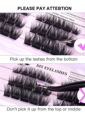 Slant flying false eyelashes segmented design斜飞假睫毛分段
