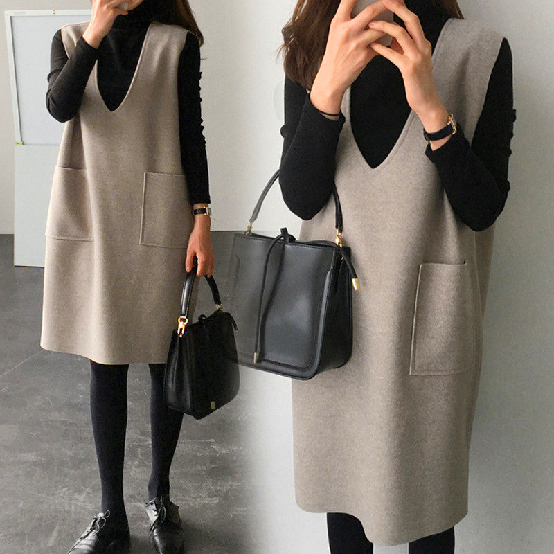 孕妇女2020秋装两件套外出连衣裙 艾儿妈妈连衣裙