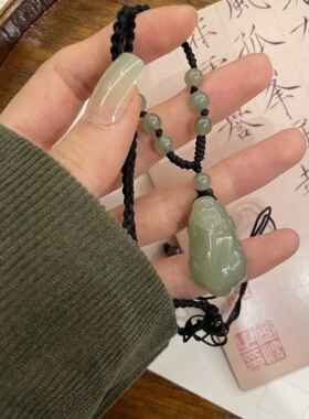 天然和田玉石貔貅情侣项链礼物