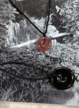 可盐可甜平安扣情侣水晶男锁骨链