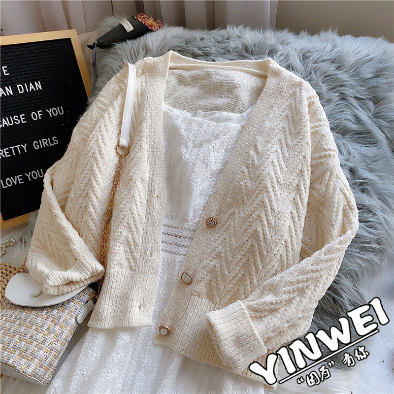 秋装2020年新款外套春秋短款毛衣 茵蔚毛针织衫