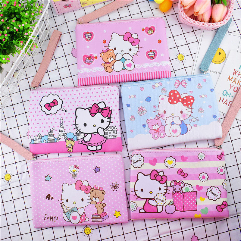 卡通化妆包大容量便携手腕包卫生巾收纳袋A5票据证件资料袋拉链袋,淘宝优惠券,粉丝福利购,淘宝优惠卷