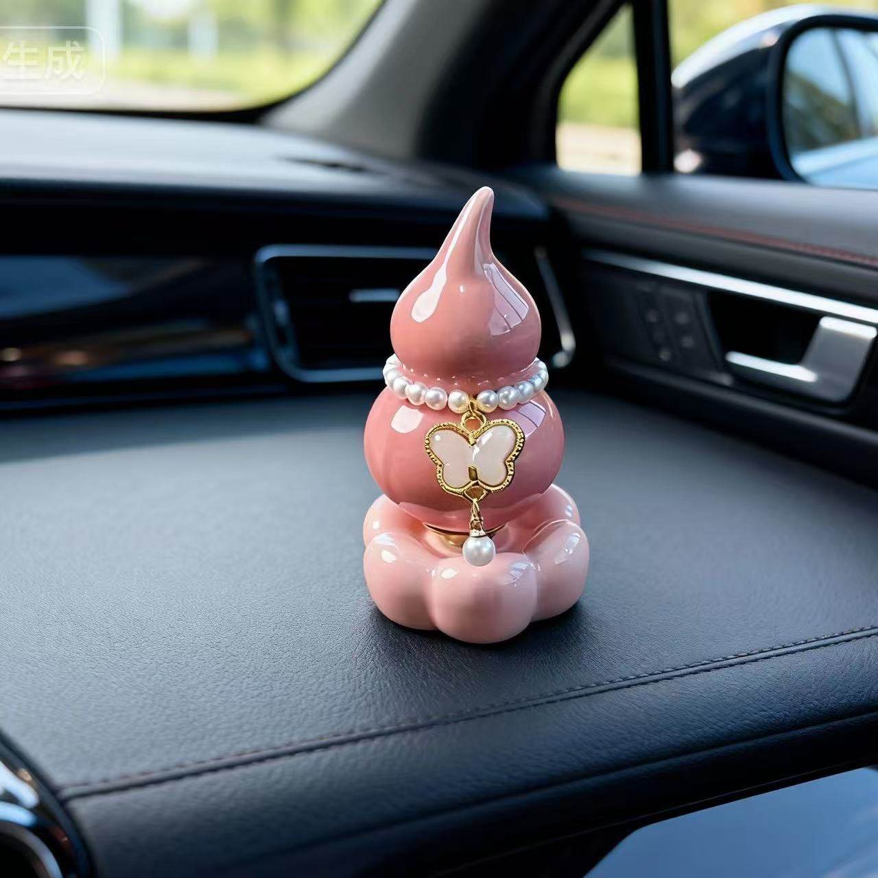 景德镇旋转小葫芦转转摆件汽车载可旋转可爱陶瓷创意茶宠桌面摆件,淘宝优惠券,粉丝福利购,淘宝优惠卷