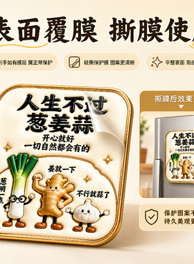 人生不过葱姜蒜亚克力磁吸冰箱贴