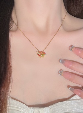 本命年新年锦鲤祥云平安锁项链女气质轻奢百搭骨链配饰