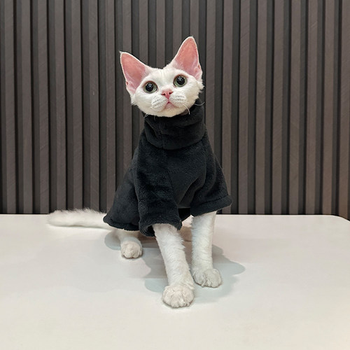 任发财无毛猫衣服斯芬克斯猫德文衣服貂绒打底加厚保暖舒适潮牌酷 - 图2