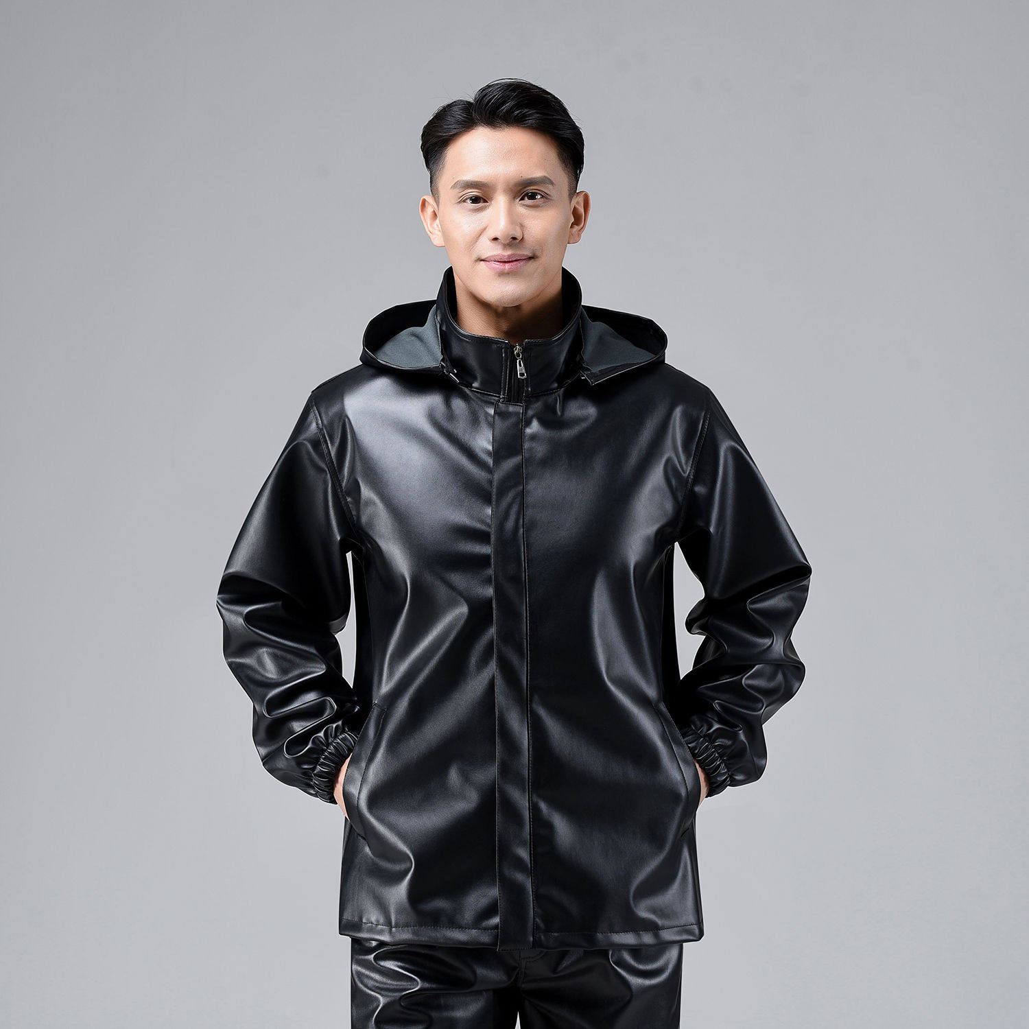 防水皮衣工作服套装男女屠宰场防油pu皮罩衣洗车电动摩托劳保皮裤,淘宝优惠券,粉丝福利购,淘宝优惠卷