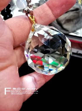 透明水晶球魔法闪亮主播毛衣链