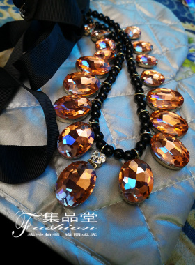 百搭饰品项链装饰复古闪亮水晶日韩欧美风情夸张奢华名伶女王孤品