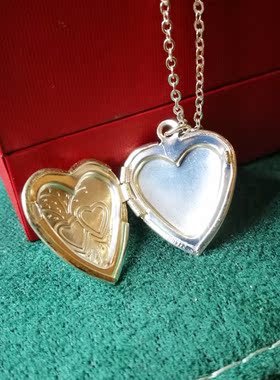 独特苗银相框项链吊坠可放照片