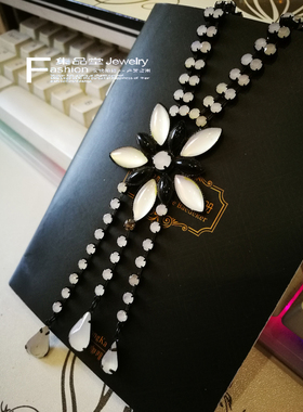 原创夸张蛋白石花朵主播孤品项链