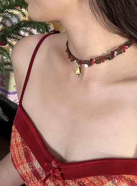 原创设计串珠项链复古锁骨链