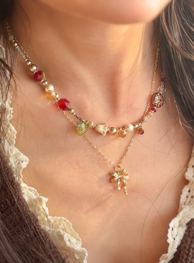 未尽之语｜一加一shop原创设计手作项链精致金色捷克珠手链中古感