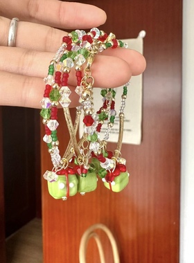 圣诞手链原创设计可调节复古手链