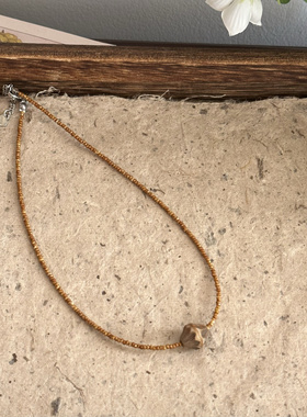 沙砾｜一加一shop原创手作捷克珠简约串珠项链复古叠戴锁骨链女