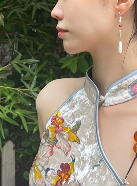 蒹葭｜一加一shop原创设计新中式国风旗袍耳环女复古高级感耳夹