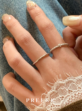 韩系轻奢高级感银饰基础戒指