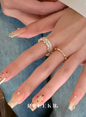 韩系轻奢超闪水钻小众戒指