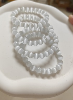 猫眼石散珠半成品编织手串手链项链发簪diy饰品配件材料玉石