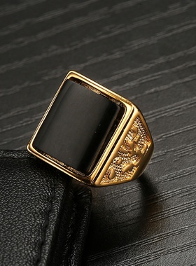 网红道具福发财戒指仿真越南沙金戒指男士金属镀金戒子开口指