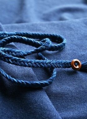 新款纯棉蓝染手绳植物染色手工编织手链小众扎染复古简约舒适