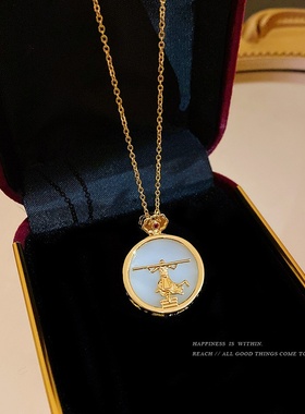 国风元素大圣归来钛钢项链女中古气质饰品网红锁骨链个性玉髓吊坠