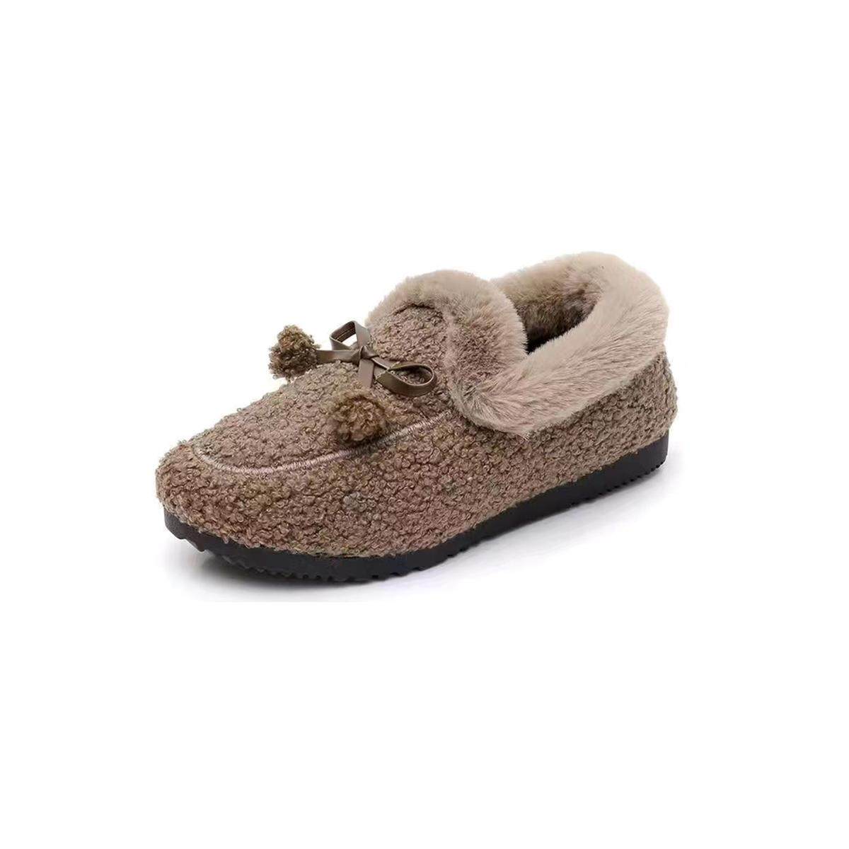 毛毛鞋女冬外穿舒适软底妈妈鞋居家拖鞋女休闲百搭一脚蹬豆豆鞋女,淘宝优惠券,粉丝福利购,淘宝优惠卷