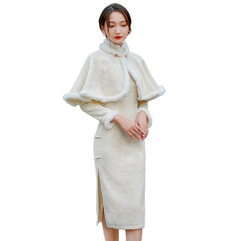 旗袍2021年新款长袖 红舍旗袍