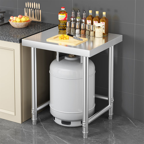 工作台单层煤气罐架子厨房不锈钢切菜桌面正方形一层煤气灶台家用 - 图1